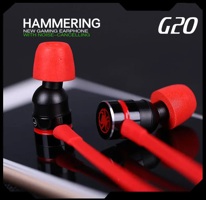 Hongsund G20 In-Ear Pro Gaming Headset Шум шумоподавления стерео бас наушники с микрофоном для сотовый телефон, ПК ноутбук pk Молот V2