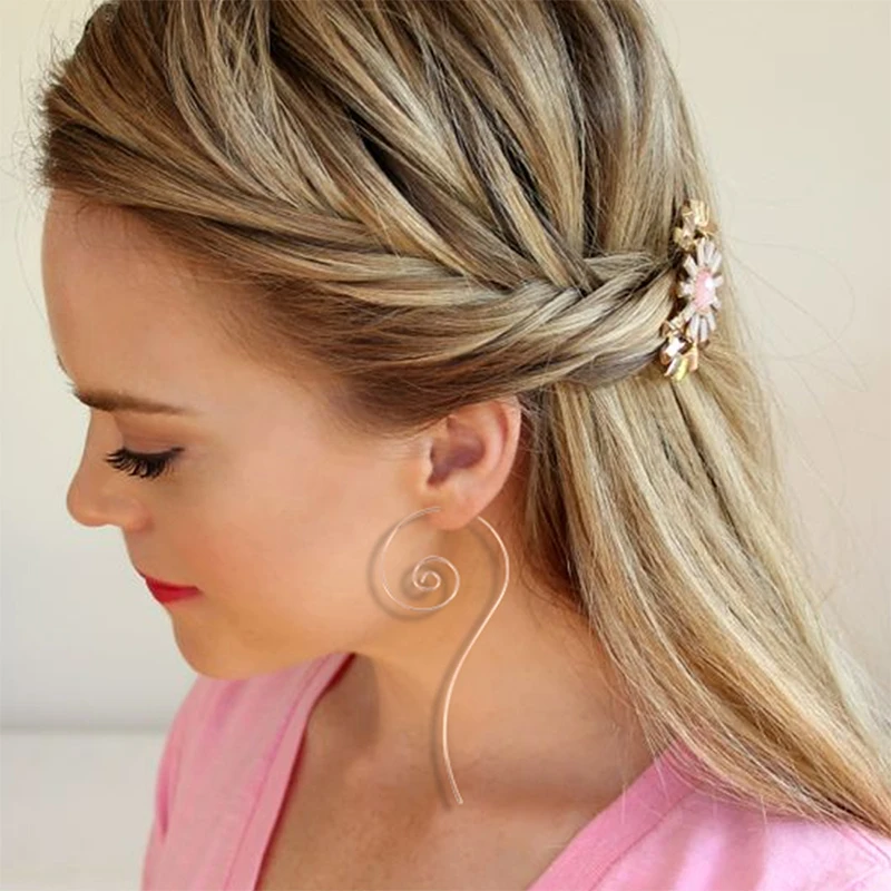 Женские серьги кольца в стиле хип хоп 1 пара|spiral ear|ear spiralear spiral earrings |