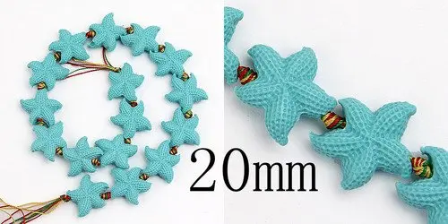 16 шт./лот Starfish Синтетические Стеклянные Бусы Spacer 20 мм E0553 1|bead spacers|shell beadsbeads spacers beads