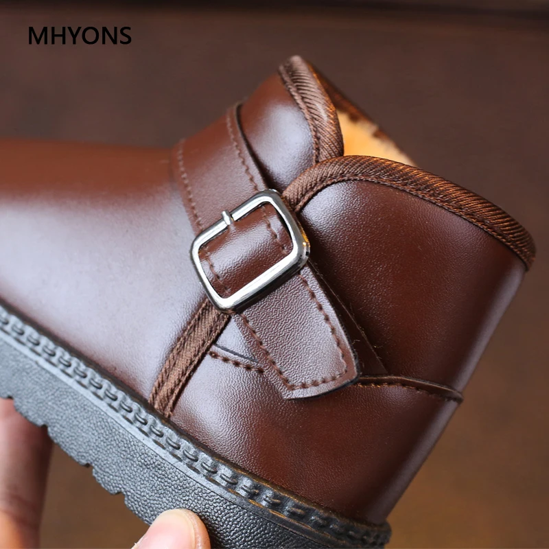 Новинка 2018 зимние детские ботинки MHYONS детская резиновая обувь теплые плюшевые