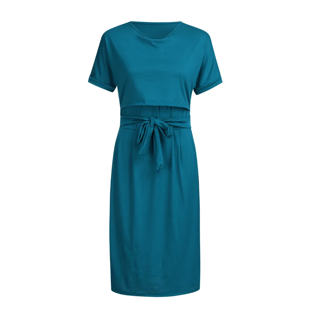 Женское платье для беременных с круглым вырезом и коротким рукавом Enfermera Ropa Premama