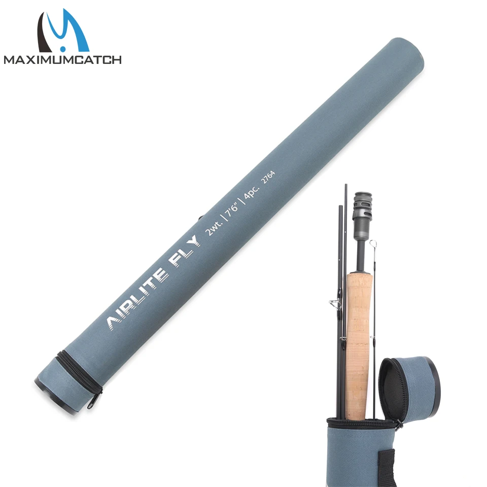 Maximumcatch супер светильник 2WT Airlite 7'6'' удочка для ловли нахлыстом графитовая Удочка из углеродного волокна с трубкой Cordura