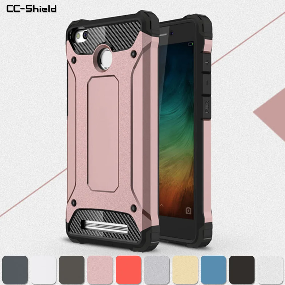 Armor Case for Xiaomi Redmi 3s 3 s Redmi3S Phone Bumper Fitted S3 Red mi 3S Hard Frame Protection Cover |