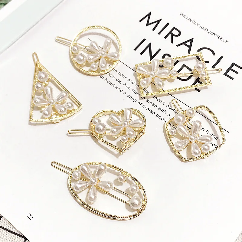 

New fashion simplicity metal Flower clip hollow geometric hair accessories clip For Women Girls Hairclip Headwear