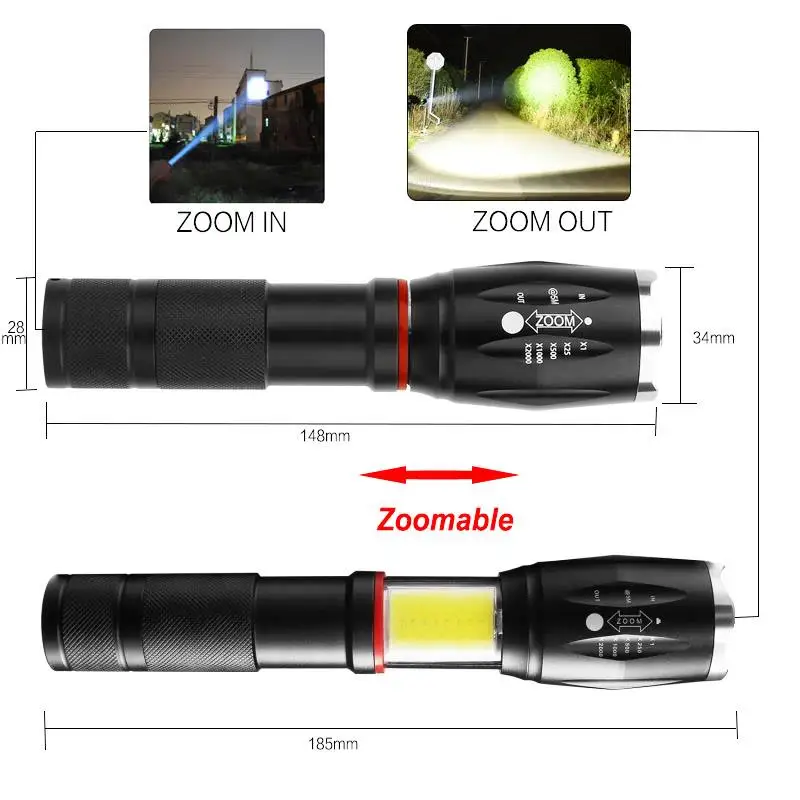 Супер яркий светодиодный фонарик перезаряжаемый 10000 люмен Zoomable 5 режимов Linterna светодиодный Светодиодный фонарь Магнитный для кемпинга и туризма