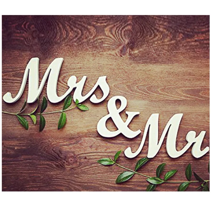 

Деревянные свадебные деревянные принадлежности MR & MRS, декоративная английская буква, реквизит для свадебной фотосъемки