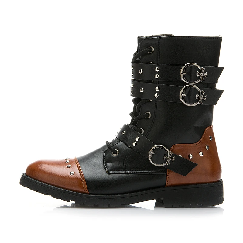 Модные мужские повседневные зимние ботинки высококачественные кожаные военные