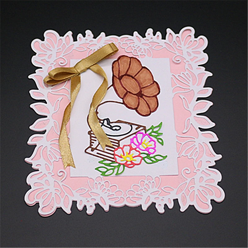 

ZhuoAng Flower border Metal Cutting Mold DIY Scrapbook Album Decoration Supplies Clear Stamp DIY Paper Card
