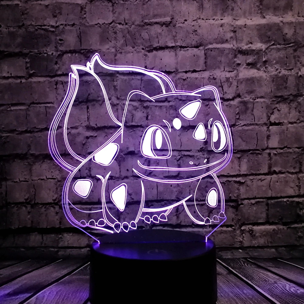 Животные семена лягушки 3D мультфильм USB лампа Pokeball Покемон Бульбазавр Go игра LED