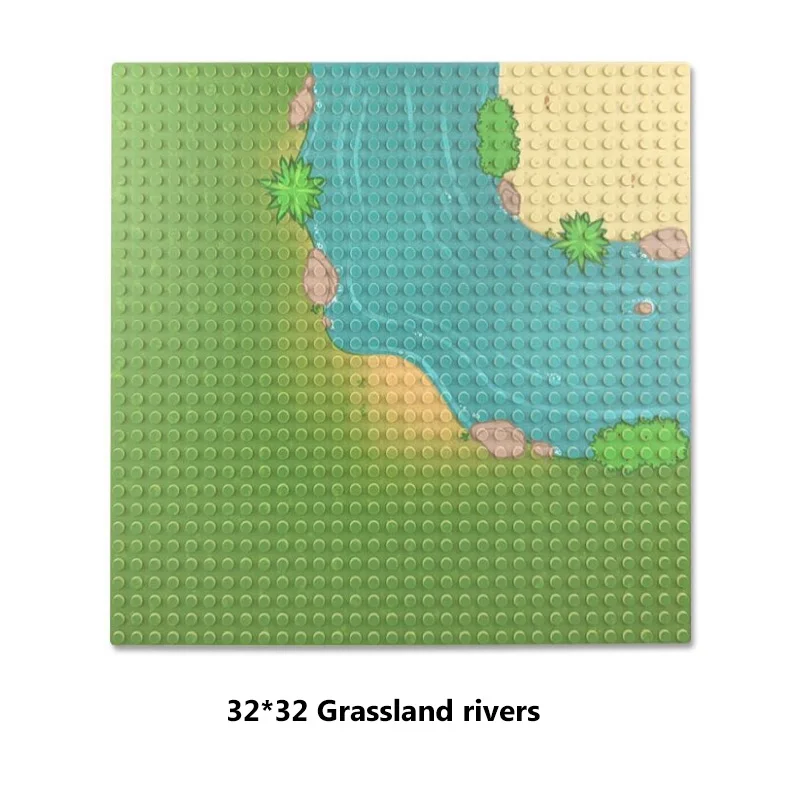 32*32 Dots Building Blocks River Grass Jungle DIY Road Parts Floor Island Scene Oasis baseplate Bricks Sets Children Toy Gifts | Игрушки и