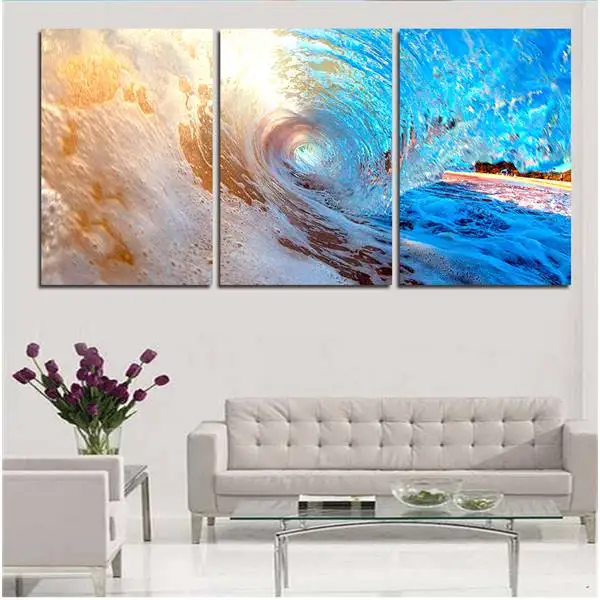 3 самолета абстрактная морская волна Современный домашний декор настенное