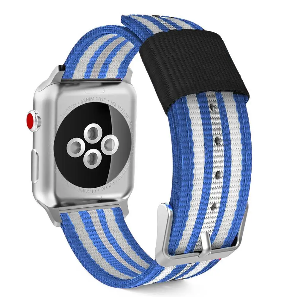 Eastar цветной зарядный кабель в нейлоновый ремешок для наручных часов Apple Watch, версии 5 Группа серии 3/2/1, спортивный кожаный браслет, 42 мм, 38 мм, ремешок для наручных часов iwatch, ремешок - Цвет ремешка: Blue
