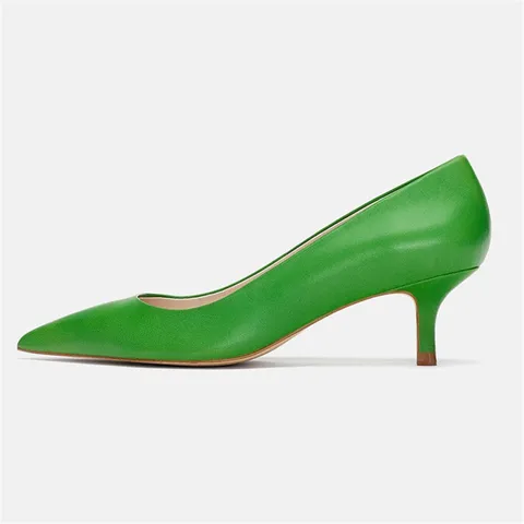 Туфли DRFARGO женские на среднем тонком каблуке, классические, с острым носком, без застежки, черные, зеленые, синие, размеры 34-41, ra02, весна-лето