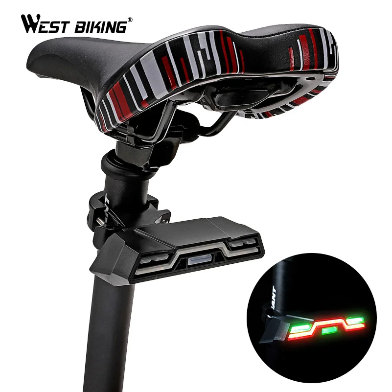 West biking велосипед свет Водонепроницаемый Велоспорт Зарядное устройство USB для велосипеда задние стоп-сигналы безопасность ночной езды задний фонарь