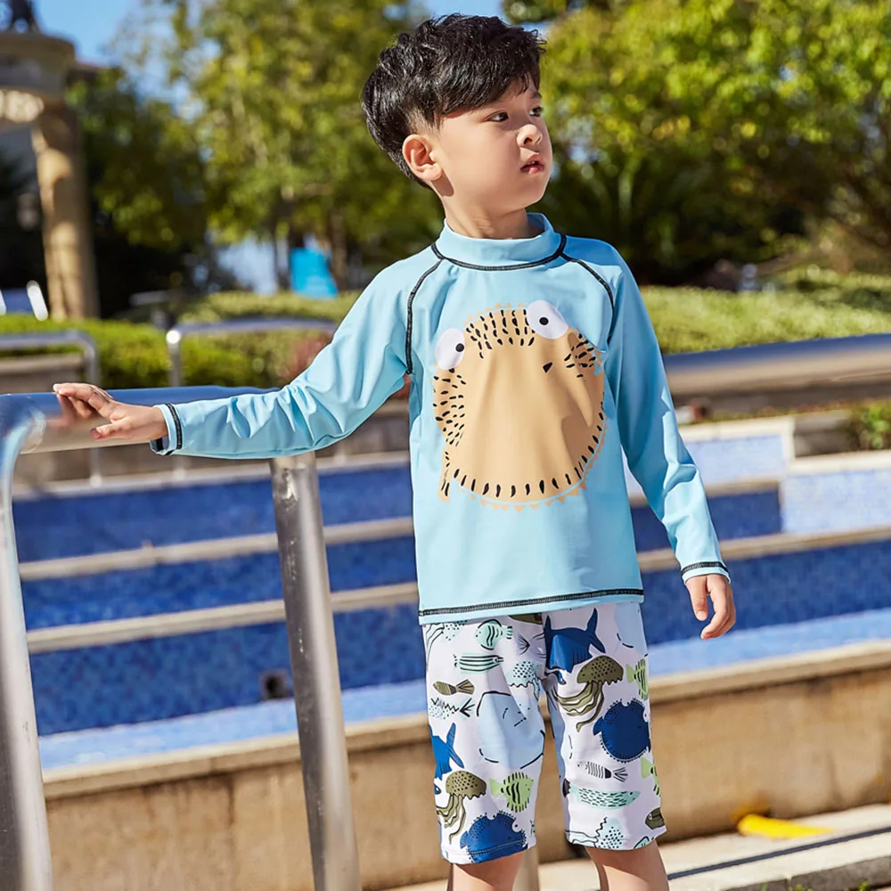 Купальник для мальчиков 2019 детские купальники с длинным рукавом детский