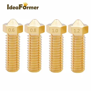 2 шт., медная латунная насадка для 3D-принтера M6 Volcano, 0,60,81,01,2 мм