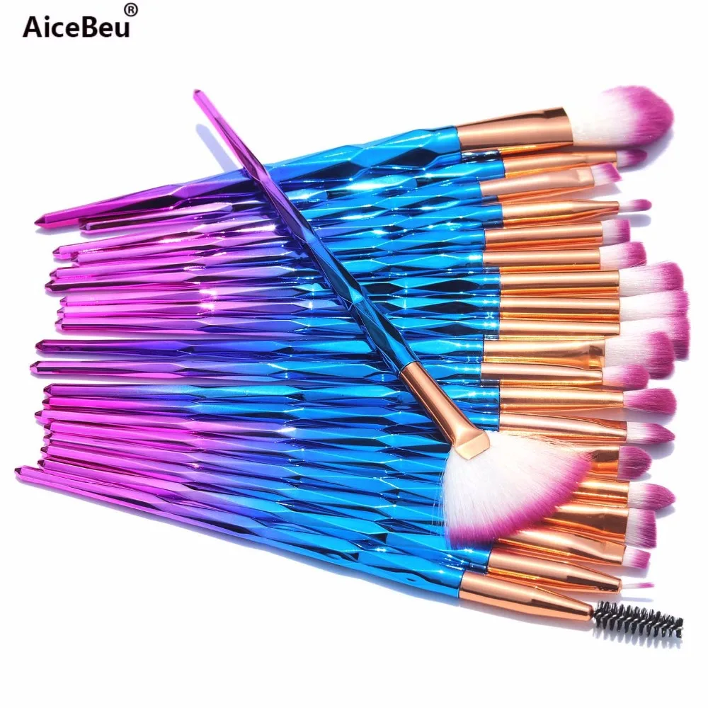 Набор кистей для макияжа AiceBeu с бриллиантами 20 шт.|brush tool kit|foundation blushmakeup brush set |