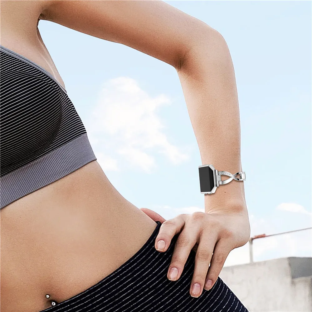 Ремешок для наручных часов из нержавеющей стали смарт Fitbit Blaze замена ремешок
