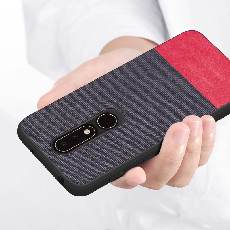 SRHE For Nokia X6 2018 Case Cover 6.1 Plus Vintage Cloth Fabric Soft Silicone Full Back TA-1099 |