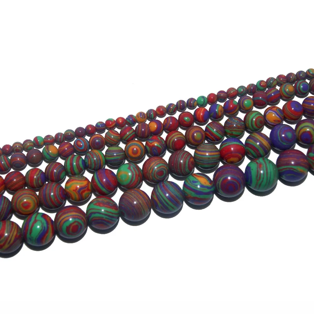 Wholesale Natural Stone Red Lace Malachite Round Loose Beads 4 6 8 10 12 MM Pick Size For Jewelry Making DIY Bracelet Necklace | Украшения