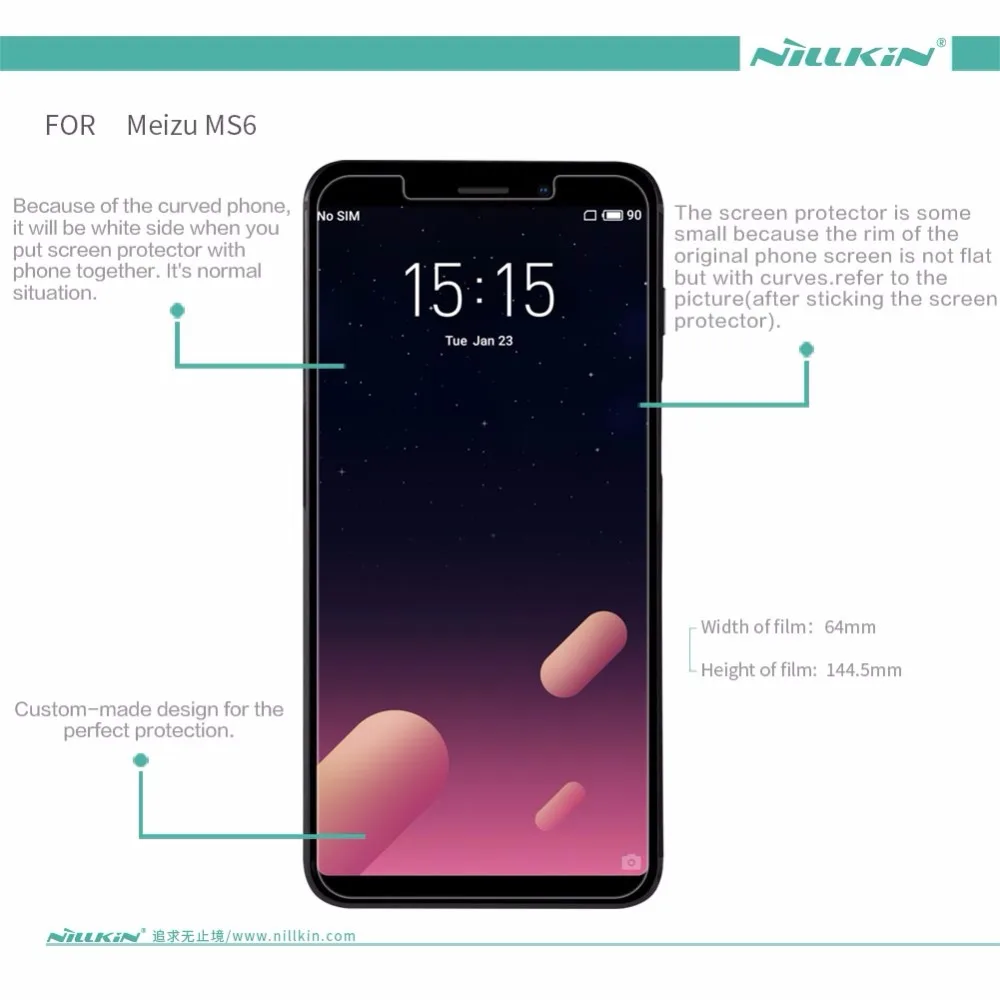 2 шт./лот Meizu M6S Защитная пленка для экрана NILLKIN прозрачная глянцевая в розничной