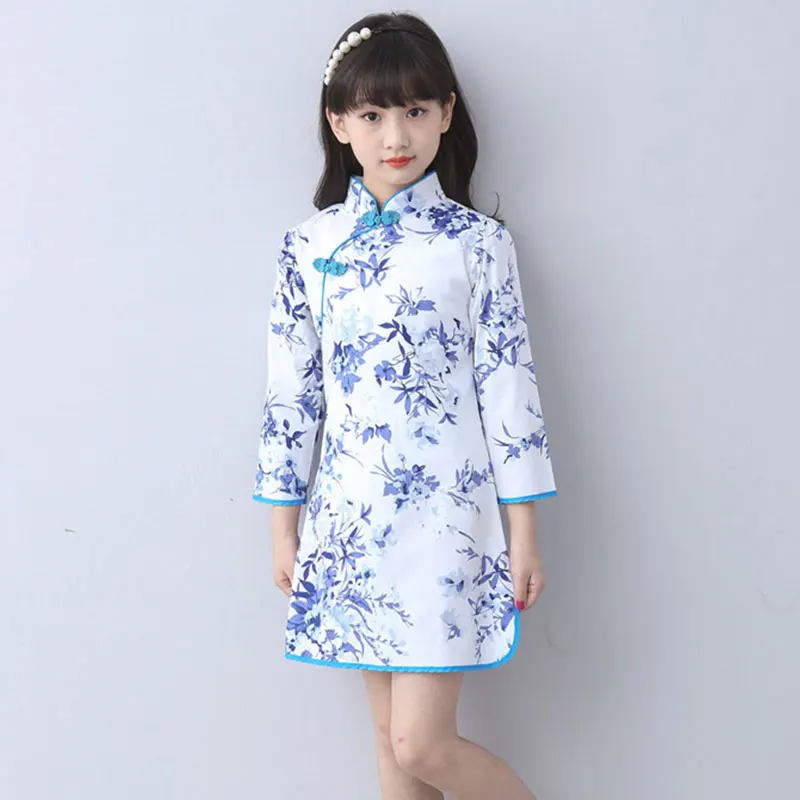 Детский костюм Чонсам в китайском стиле для девочек традиционное китайское