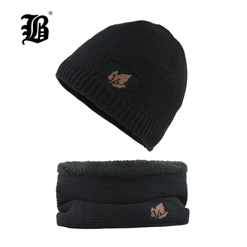 [FLB] Skullies Beanies зимняя вязаная шапка шарф мужские зимние головные уборы для мужчин и