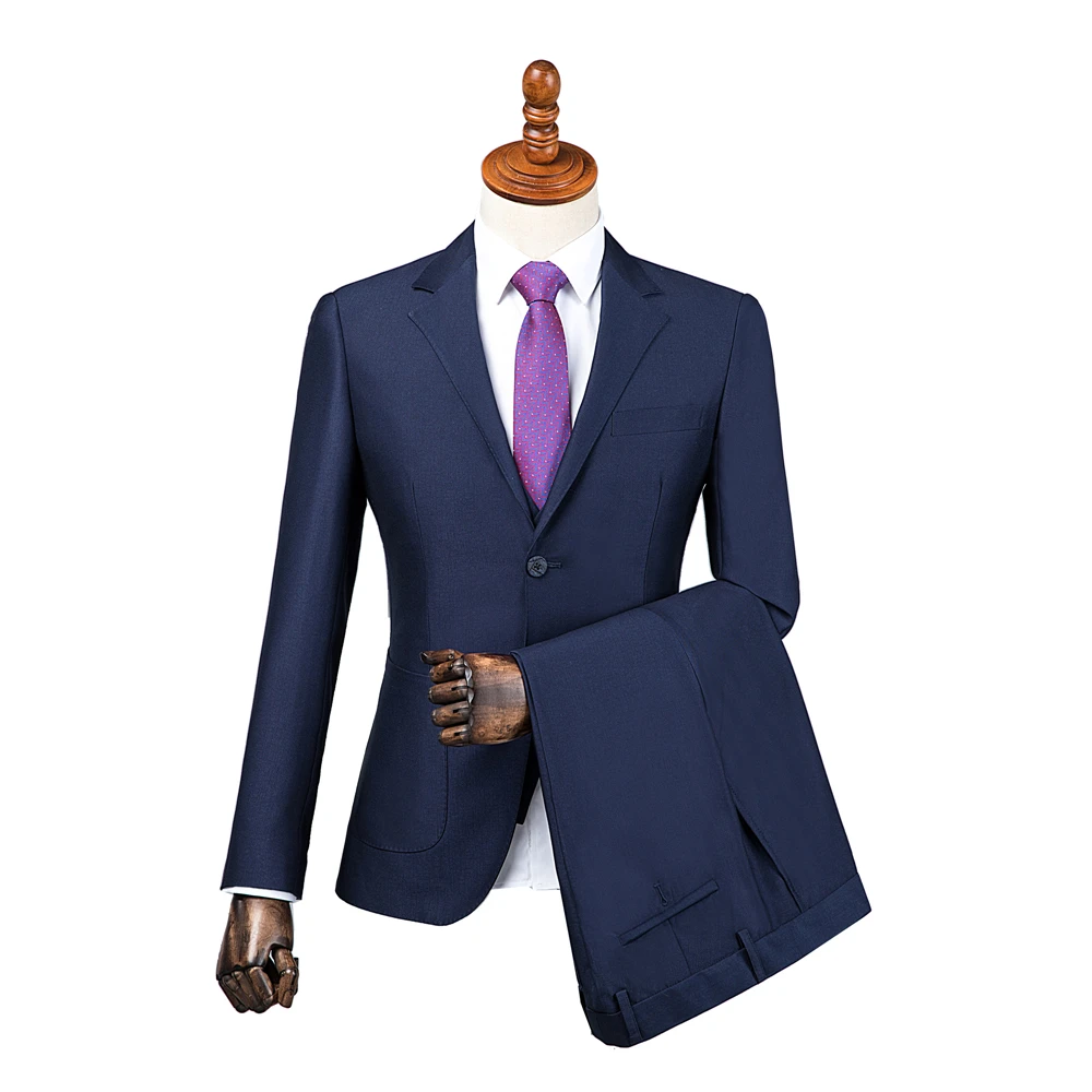 OSCN7 плотная Костюмы Под заказ для мужчин Slim Fit Свадебная вечеринка s индивидуальный заказ костюм Мода 3 шт. заказ поставщика DM 014 - Цвет: Синий