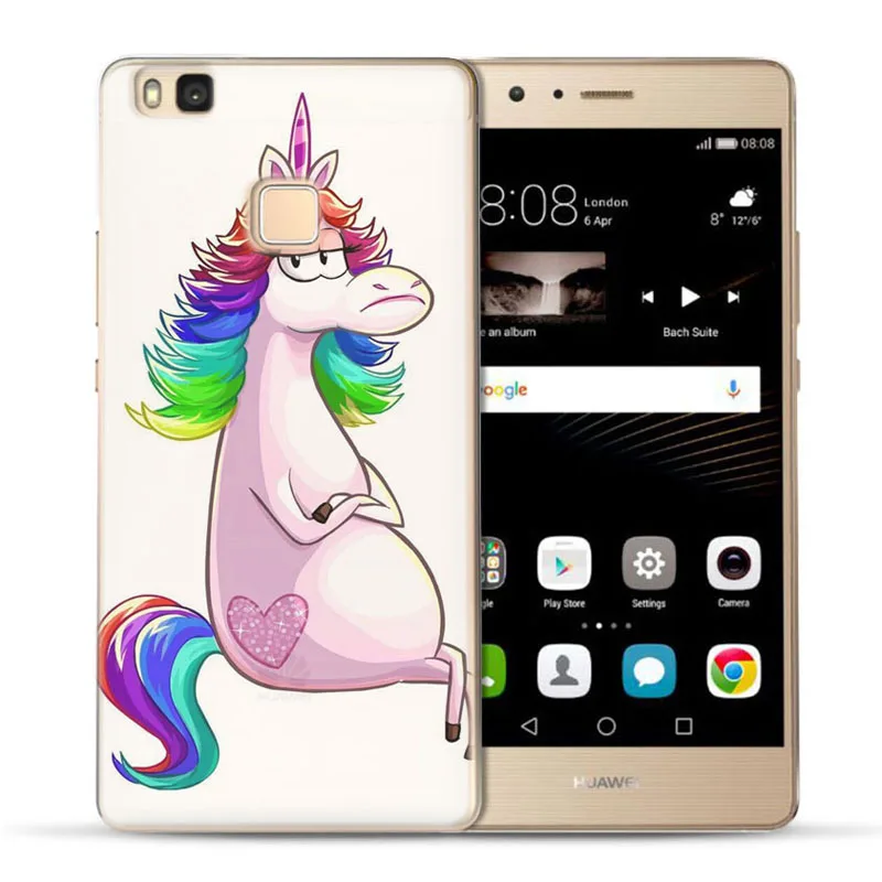MLCRIYG мягкий чехол для телефона Huawei P9 Lite/P8 Lite/P10 Lite TPU красочный пейзаж Единорог