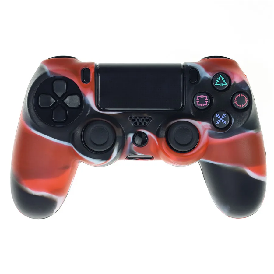Red and black Для наклейка для PS4 чехол игровой контроллер протектор для sony Игровые приставки 4 наклейка для PS4 чехол Защитный чехол для джойстика в виде ракушки для PS4 контроллер - Цвет: Red and black