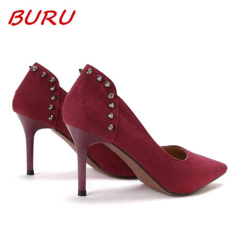 Экстремальные Тонкие Туфли На Каблуках Женщина Высоких Насосы чистый цвет обувь