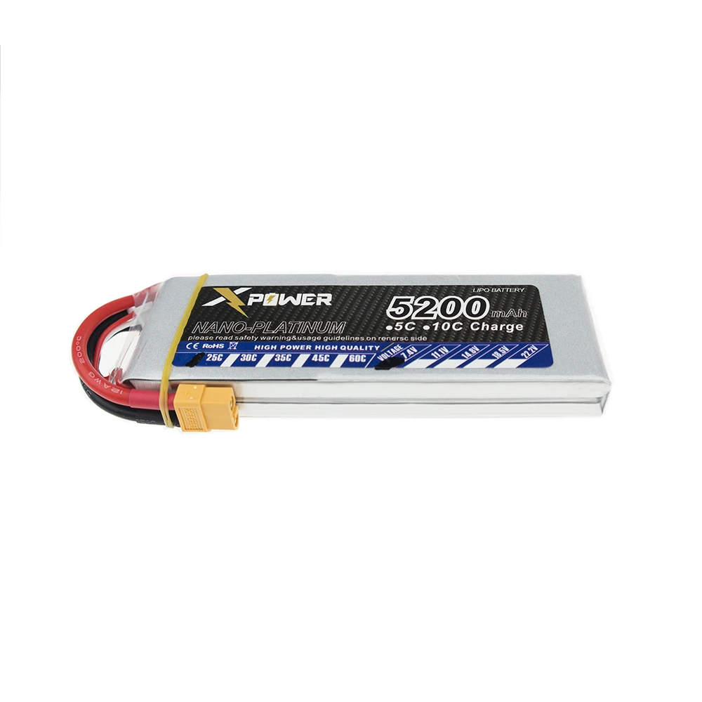 Литий полимерный аккумулятор XPower 2S 7 4 В 5200 мАч 25C 35C XT60 T EC5 для радиоуправляемого