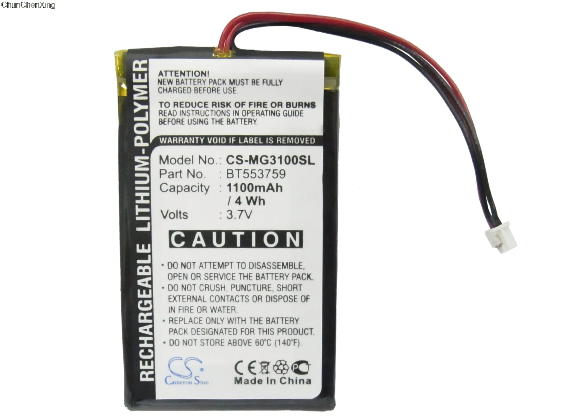 

Cameron Sino 1100mAh Battery BT553759 for Typhoon MyGuide 3100