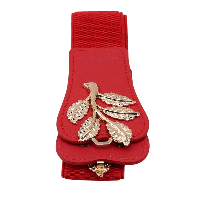 Пряжка с золотыми листьями Золотая эластичная талия корейский модный