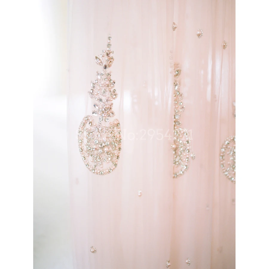 Розовое пляжное свадебное платье в стиле бохо кружевное прозрачное фатиновое с