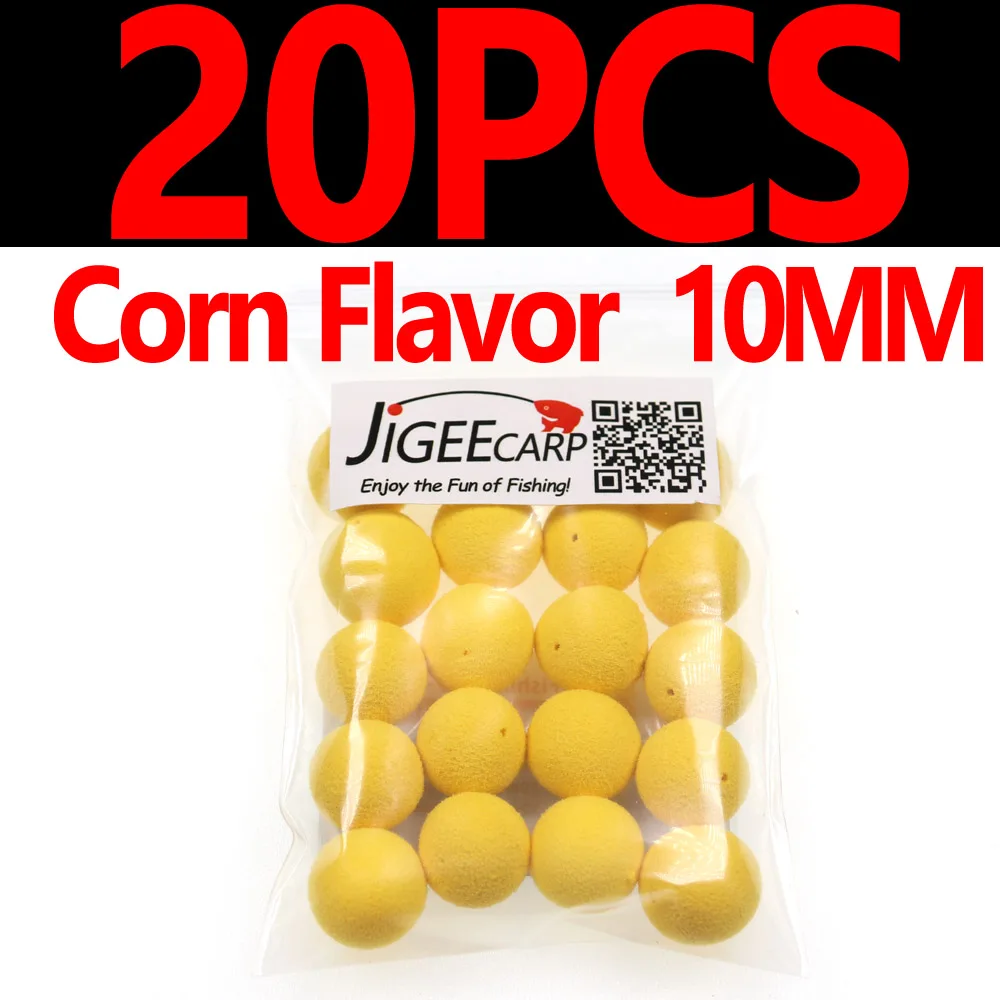 JIGEECARP 20 шт., приманка для ловли карпа, круглые всплывающие приманки для ловли карпа, кукурузное яблоко клубника, сладкая Картофельная приманка, 8 мм, 10 мм, 12 мм - Цвет: Corn 20PCS 10mm