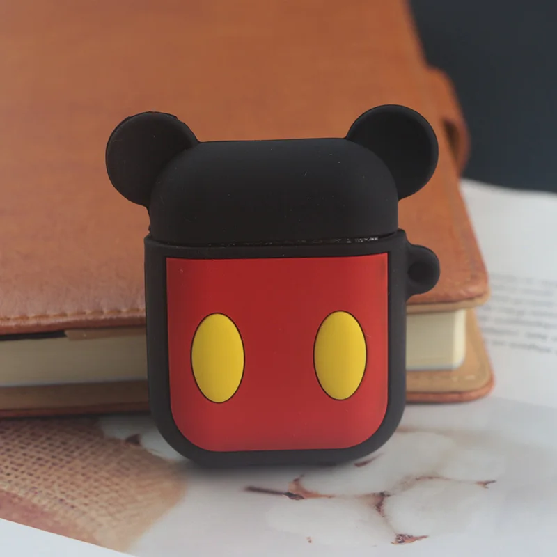 Mickey Милый мультяшный чехол для AirPods, противоударный защитный силиконовый чехол для наушников Apple, аксессуары для зарядного устройства - Цвет: Mickey