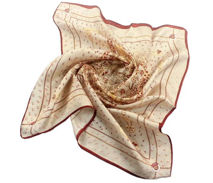 Женский шарф из 100% натурального шелка с принтом 53x53 см|women silk scarf|scarf babyscarf belt |