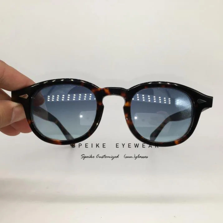 Tortoise frame SPEIKE по индивидуальному заказу, высокое качество голубой солнцезащитные очки» Джонни Деппом Lemtosh Стиль очки можно носить близорукости очки 44/46/49 мм - Цвет линз: Tortoise frame