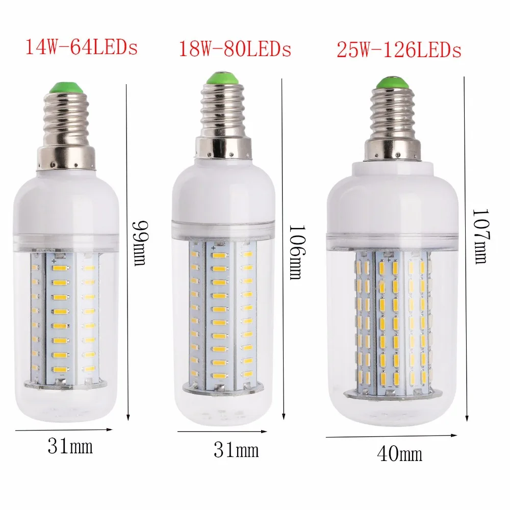 Высокий люмен затемнения светодиодный кукурузная лампа 4014 SMD E14 220V долгий срок