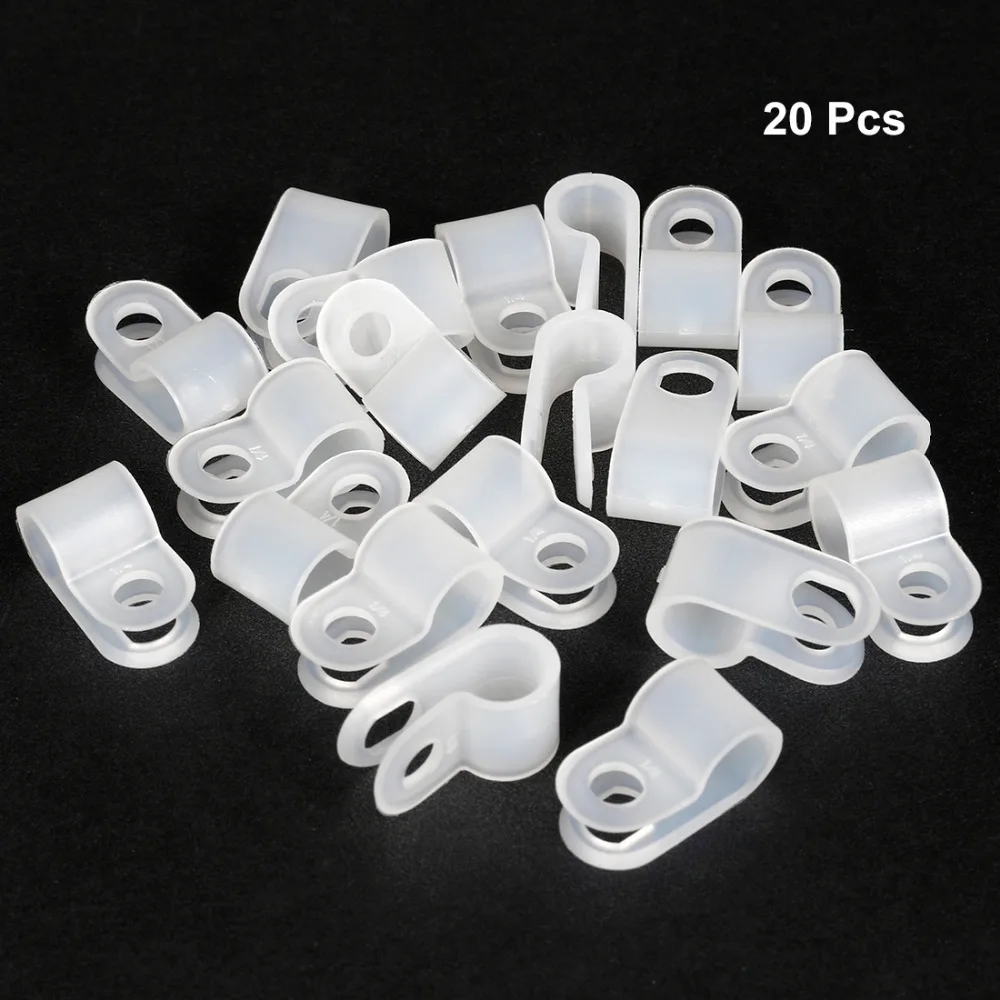 Uxcell черный/белый R type нейлоновый кабельный зажим Органайзер зажимы для шнура