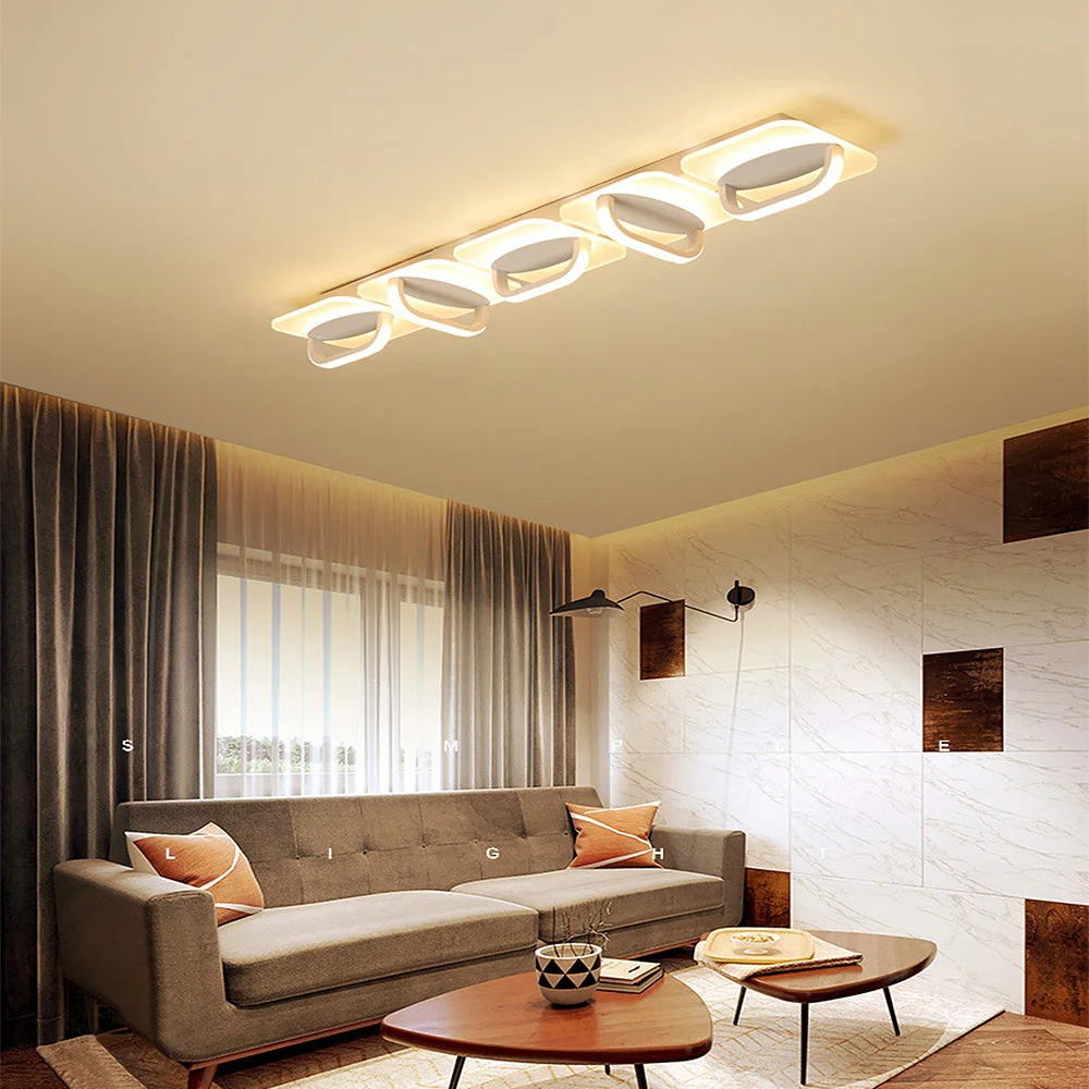 Modern led ceiling lamps Office living room bedroom aisle long creative Indoor Lighting RC Dimmable Pendant light | Лампы и освещение