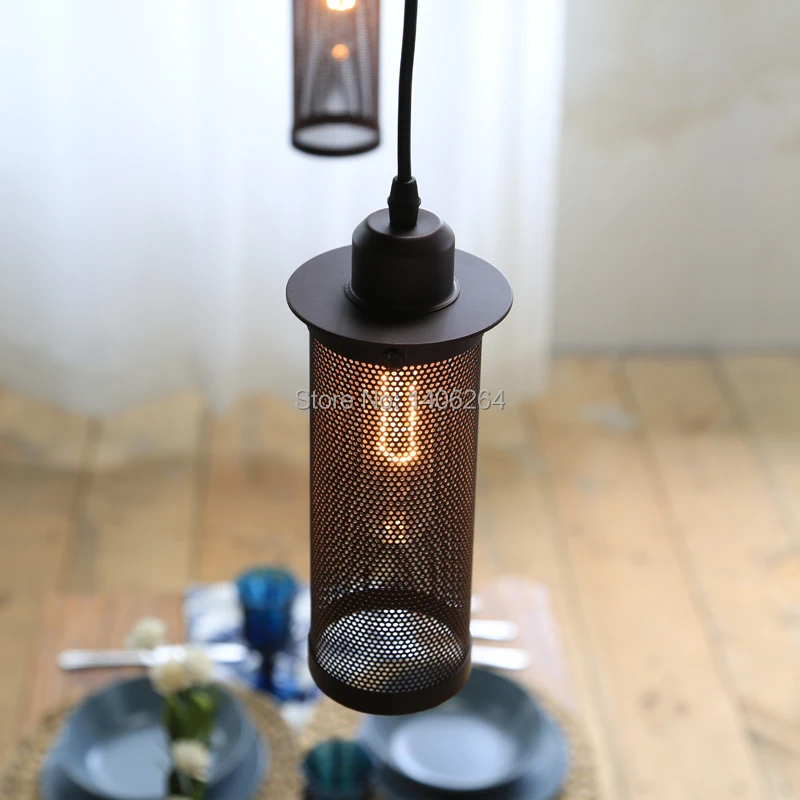 Винтажные металлические сетчатые подвесные светильники E27 Эдисона с подвесками