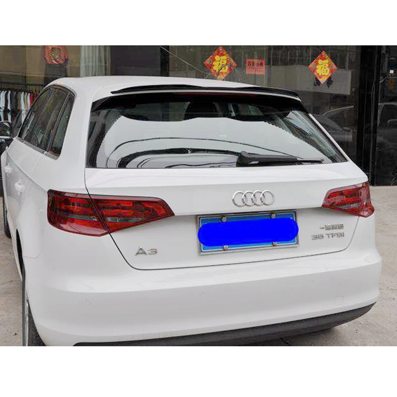 MD стиль черный фортепиано краска Задний спойлер крыла окна для Audi A3 8V Хэтчбек 4