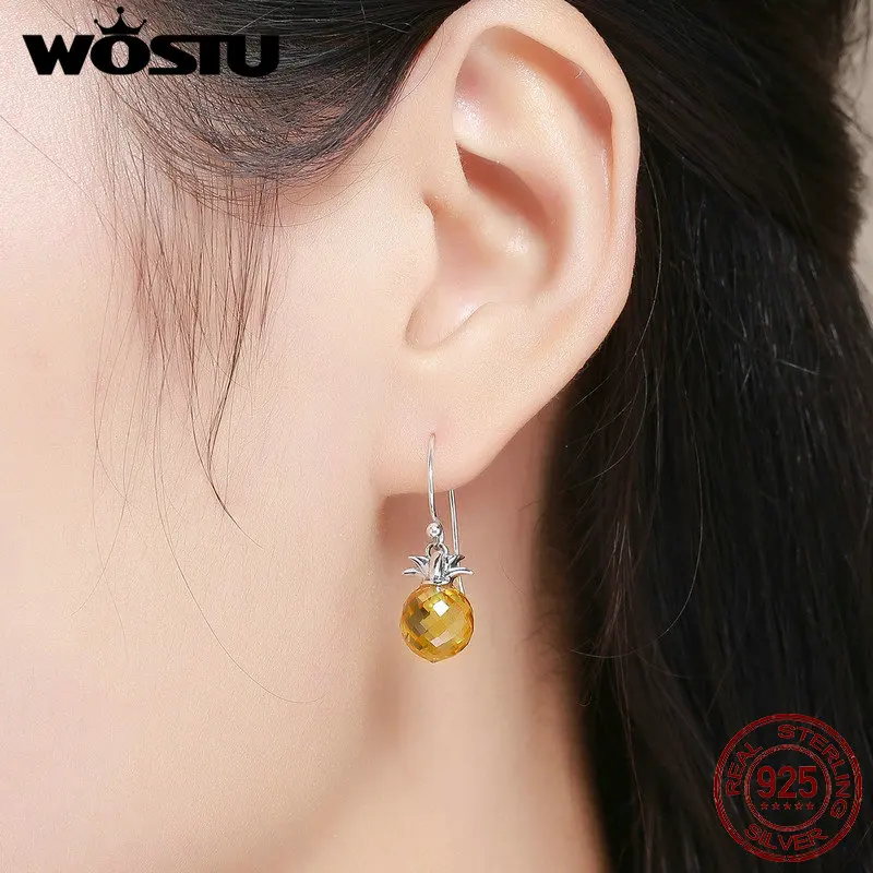 Женские Висячие серьги из серебра 925 пробы с желтым кристаллом|earrings for|dropping earrings for
