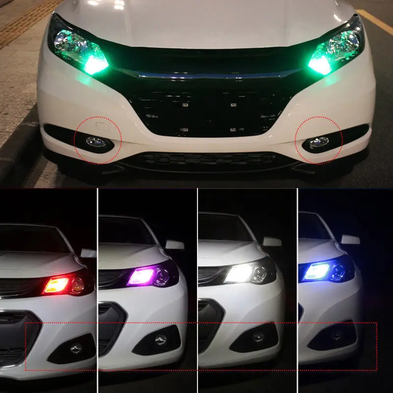2 шт. H8 H9 H11 5050 27SMD автомобильный головной светильник лампы светодиодный RGB для