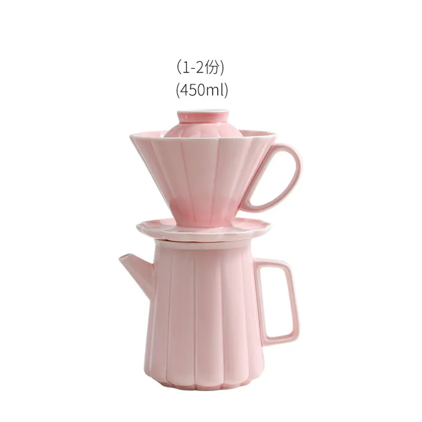 Pink Лепесток капельница керамическая чашка Кофеварка V60 кофе капельная кофе пивоварня розовый/зеленый/желтый эспрессо фильтры кофе аксессуары - Цвет: Pink