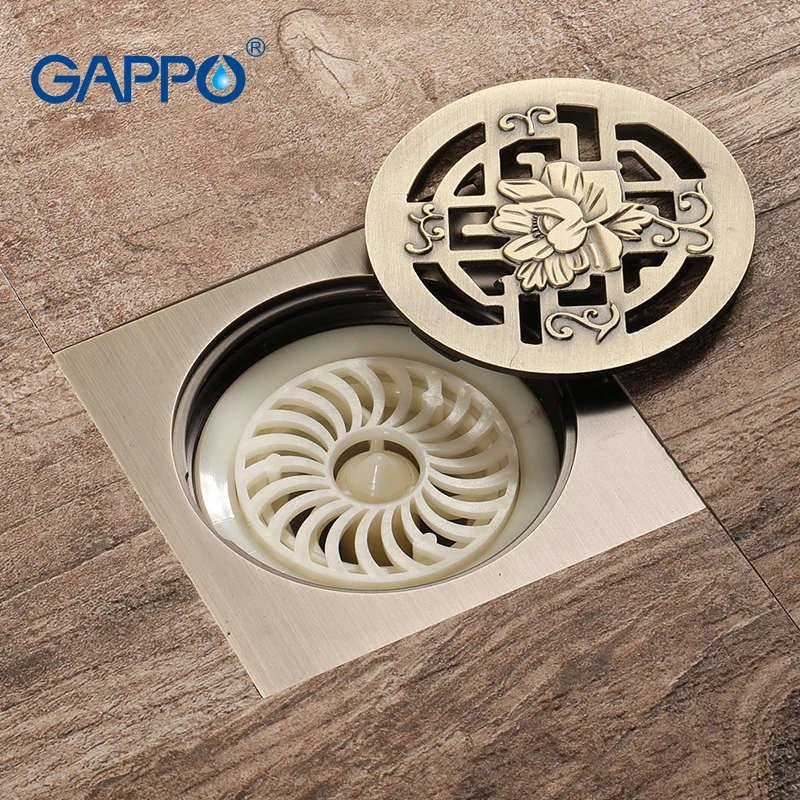 GAPPO античная латунь душевой сток в полу Ванна стопор отходов фильтр ванная плитка