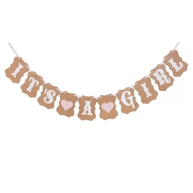 Детский праздничный баннер бумажный для первого дня рождения с флагами