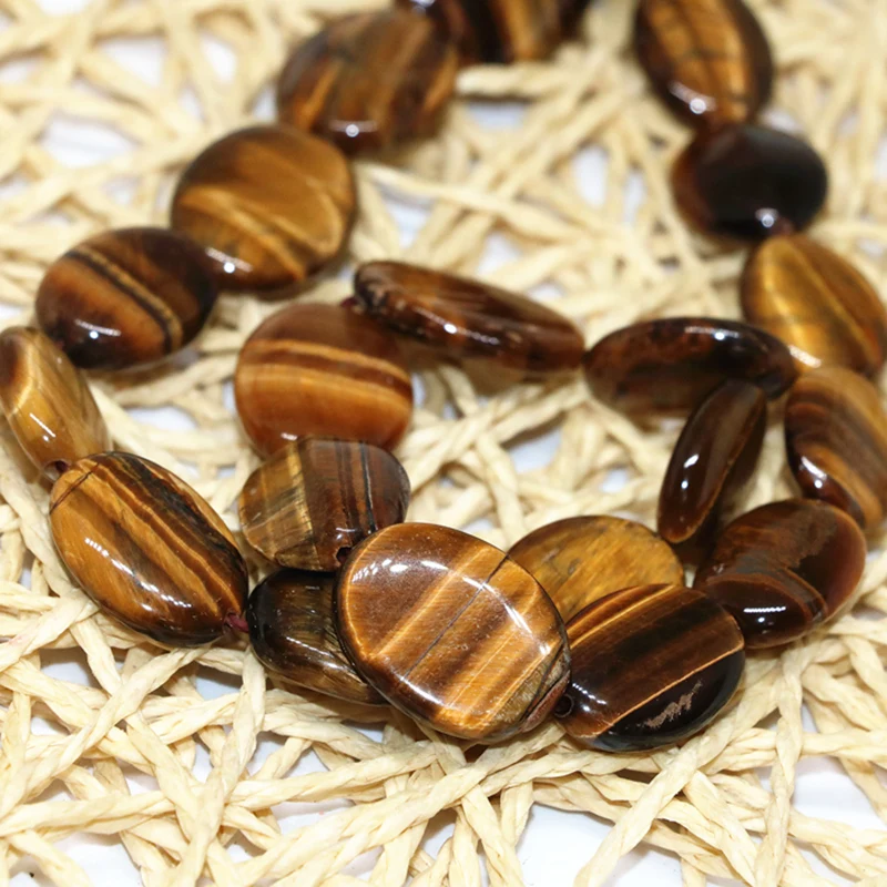 

Hot sale natural stone tiger eyes loose beads 13*18mm oval shape fashion high quality women men diy jewelry 15inch B326